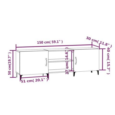  Szafka pod TV, szarość betonu, 150x30x50 cm