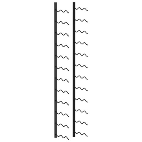  Ścienny stojak na 24 butelki wina, czarny, żelazny