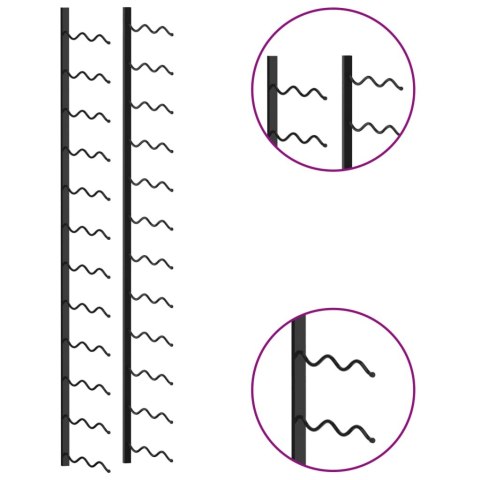  Ścienny stojak na 24 butelki wina, czarny, żelazny