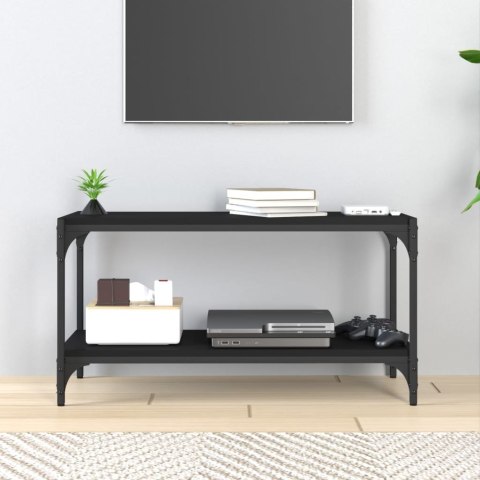  Szafka pod TV, czarna 80x33x41 cm materiał drewnopochodny/ stal