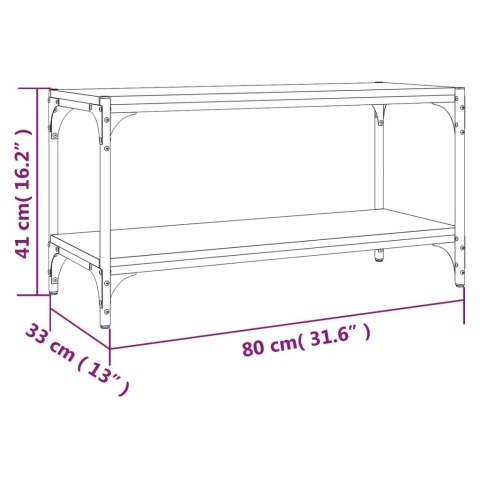  Szafka pod TV, czarna 80x33x41 cm materiał drewnopochodny/ stal