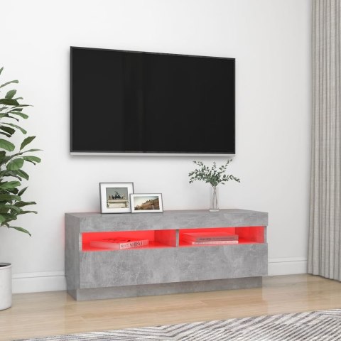  Szafka pod TV z oświetleniem LED, szarość betonu, 100x35x40 cm