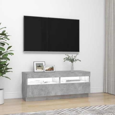  Szafka pod TV z oświetleniem LED, szarość betonu, 100x35x40 cm