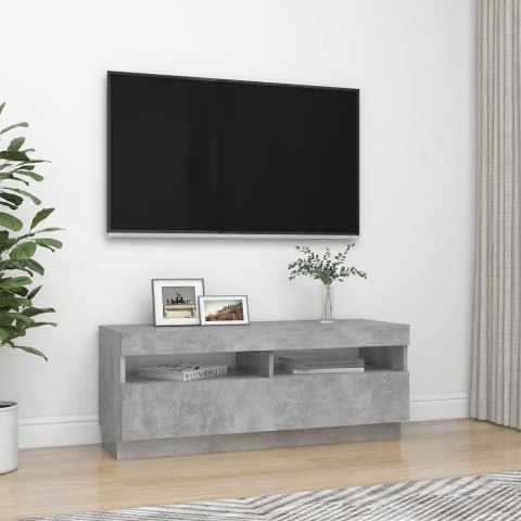  Szafka pod TV z oświetleniem LED, szarość betonu, 100x35x40 cm