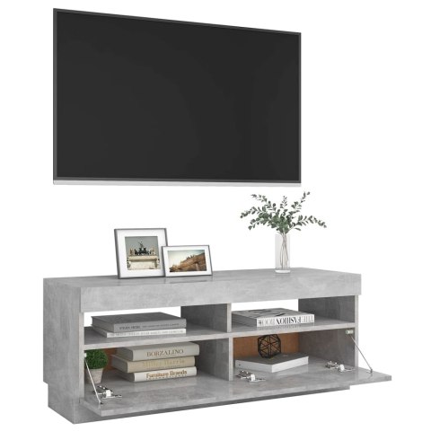  Szafka pod TV z oświetleniem LED, szarość betonu, 100x35x40 cm