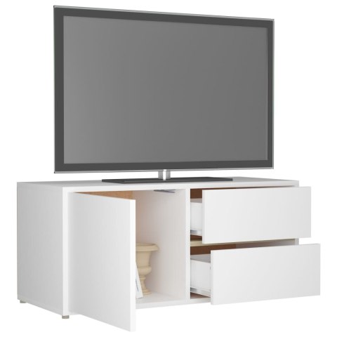  Szafka pod TV, biała, 80x34x36 cm, materiał drewnopochodny