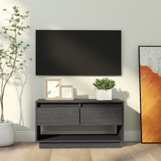  Szafka pod telewizor, szara, 74x34x40 cm, lite drewno sosnowe