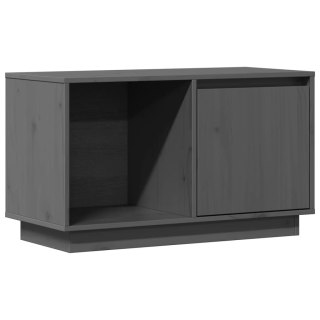  Szafka pod telewizor, szara, 74x35x44 cm, lite drewno sosnowe