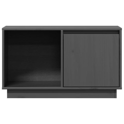  Szafka pod telewizor, szara, 74x35x44 cm, lite drewno sosnowe