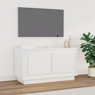  Szafka pod TV, biała, połysk, 80x35x45 cm