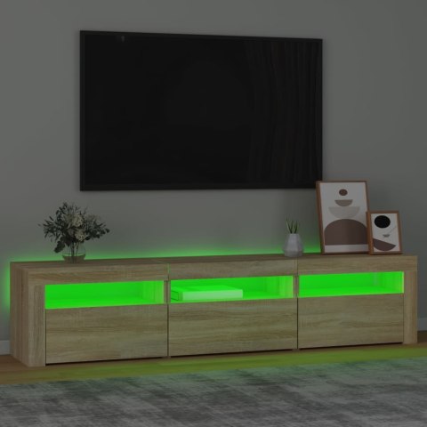  Szafka pod TV z oświetleniem LED, dąb sonoma, 180x35x40 cm