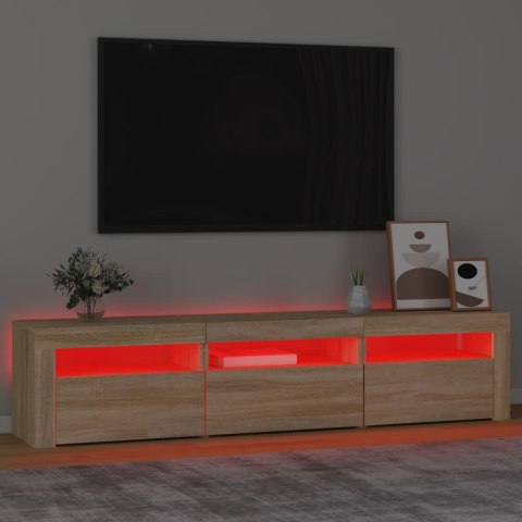  Szafka pod TV z oświetleniem LED, dąb sonoma, 180x35x40 cm