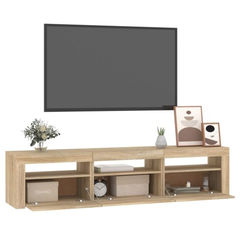  Szafka pod TV z oświetleniem LED, dąb sonoma, 180x35x40 cm