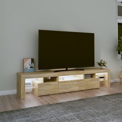  Szafka pod TV z oświetleniem LED, dąb sonoma 200x36,5x40 cm