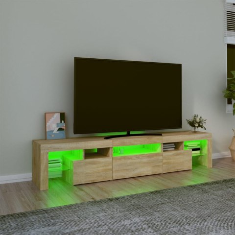  Szafka pod TV z oświetleniem LED, dąb sonoma 200x36,5x40 cm