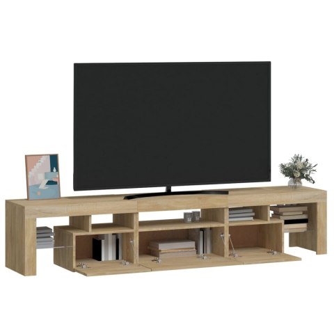  Szafka pod TV z oświetleniem LED, dąb sonoma 200x36,5x40 cm