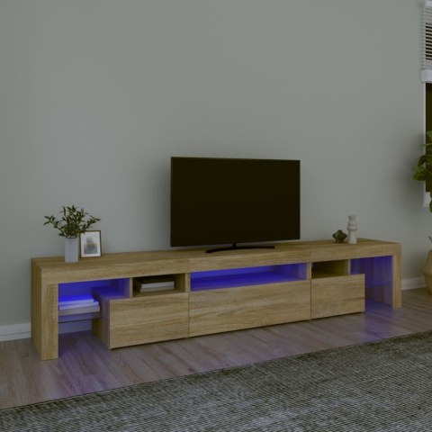  Szafka pod TV z oświetleniem LED, dąb sonoma 215x36,5x40 cm