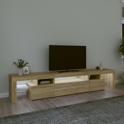  Szafka pod TV z oświetleniem LED, dąb sonoma 215x36,5x40 cm