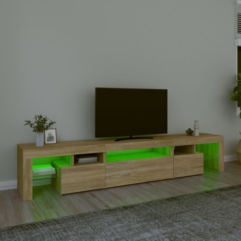  Szafka pod TV z oświetleniem LED, dąb sonoma 215x36,5x40 cm