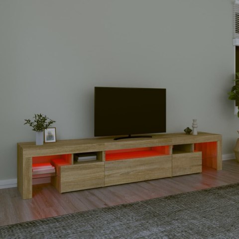  Szafka pod TV z oświetleniem LED, dąb sonoma 215x36,5x40 cm