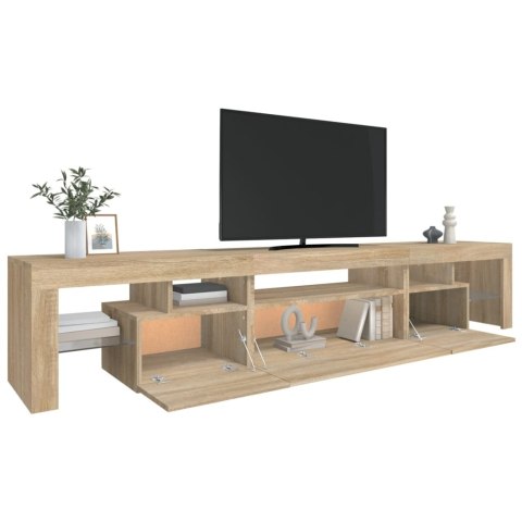  Szafka pod TV z oświetleniem LED, dąb sonoma 215x36,5x40 cm