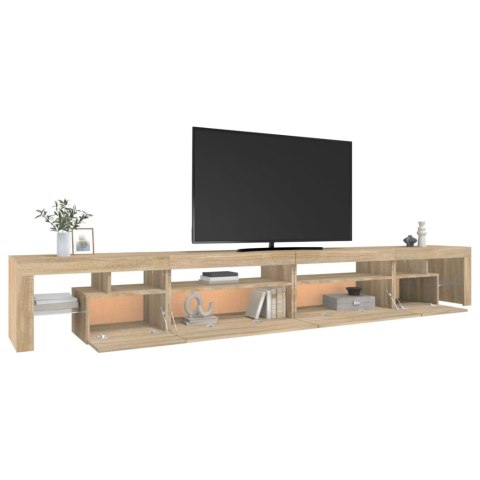  Szafka pod TV z oświetleniem LED, dąb sonoma, 290x36,5x40 cm