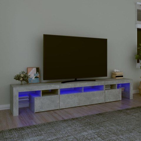  Szafka pod TV z oświetleniem LED, szarość betonu, 230x36,5x40cm