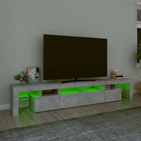  Szafka pod TV z oświetleniem LED, szarość betonu, 230x36,5x40cm