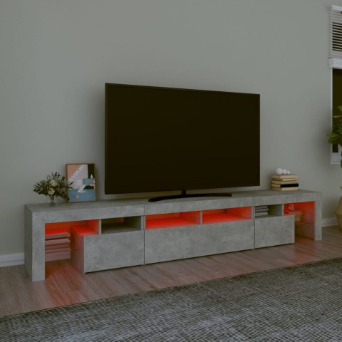  Szafka pod TV z oświetleniem LED, szarość betonu, 230x36,5x40cm