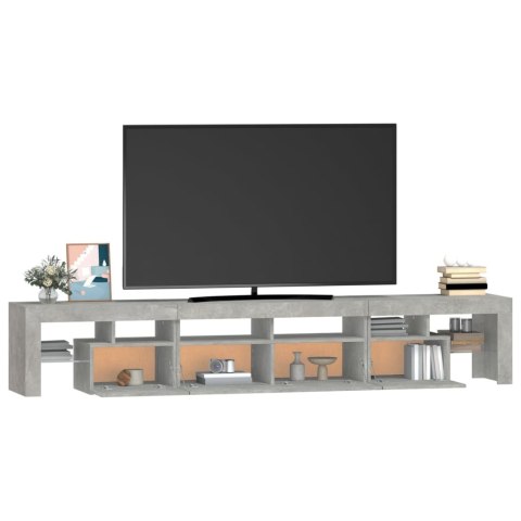  Szafka pod TV z oświetleniem LED, szarość betonu, 230x36,5x40cm