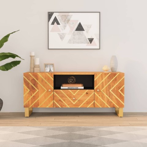  Szafka pod TV, brązowo-czarna 105x33,5x46 cm, lite drewno mango