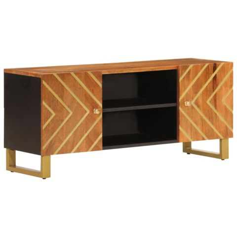  Szafka pod TV, brązowo-czarna 105x33,5x46 cm, lite drewno mango