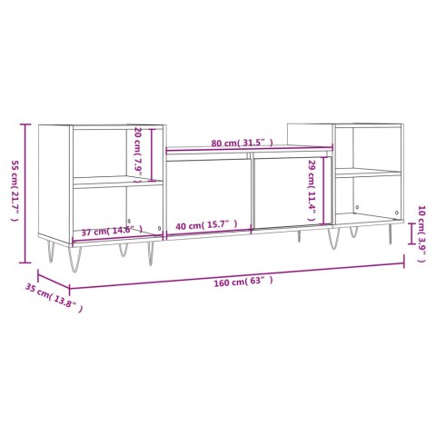  Szafka pod TV, biała, 80x36x50 cm, materiał drewnopochodny