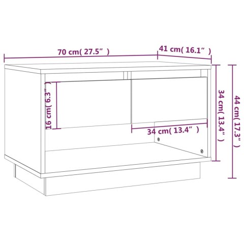  Szafka pod TV, przydymiony dąb, 70x41x44 cm