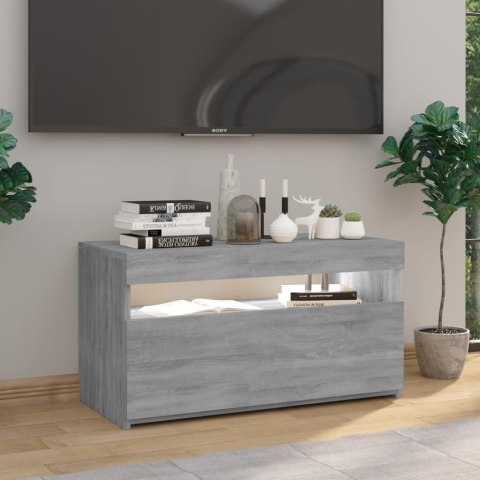  Szafka pod TV z oświetleniem LED, szary dąb sonoma, 75x35x40 cm