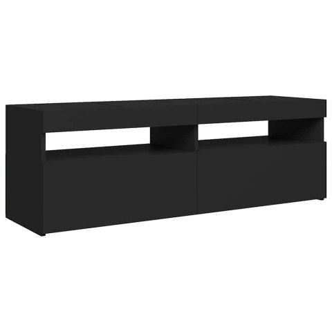  Szafka pod TV z oświetleniem LED, czarna, 120x35x40 cm