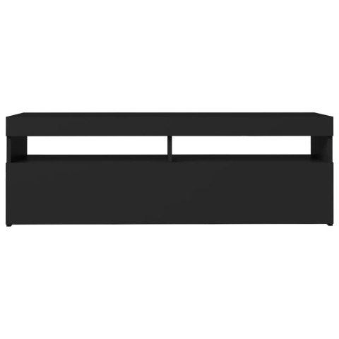  Szafka pod TV z oświetleniem LED, czarna, 120x35x40 cm