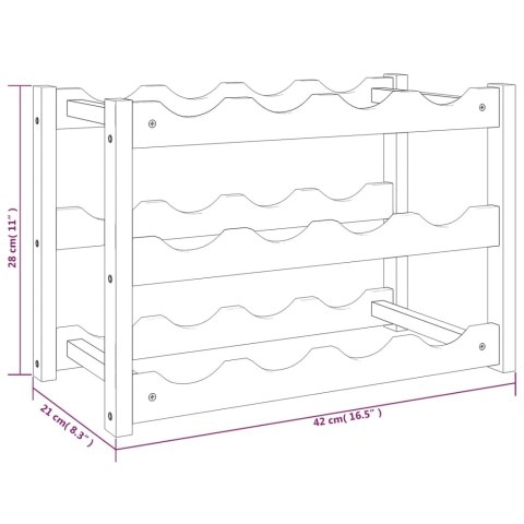 Stojak na 12 butelek wina, drewno orzecha włoskiego
