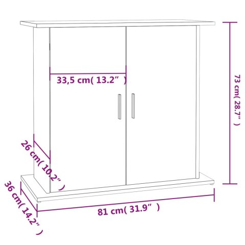  Szafka pod akwarium, biała 81x36x73 cm, materiał drewnopochodny