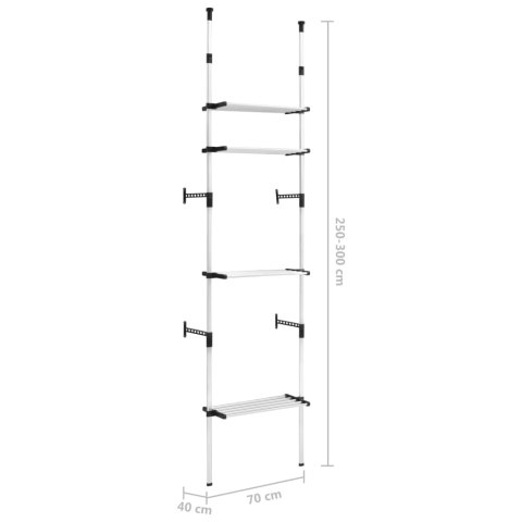  System teleskopowych drążków z półkami do garderoby, aluminiowy