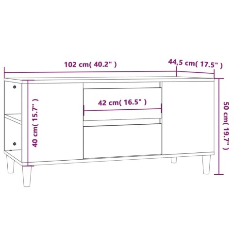  Szafka pod TV, szary dąb sonoma, 102x44,5x50 cm