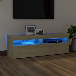  Szafka pod TV z oświetleniem LED, dąb sonoma, 120x35x40 cm