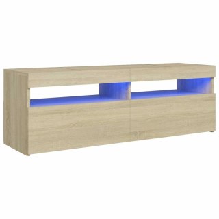  Szafka pod TV z oświetleniem LED, dąb sonoma, 120x35x40 cm