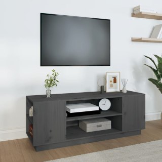  Szafka pod telewizor, szara, 110x35x40,5cm, lite drewno sosnowe