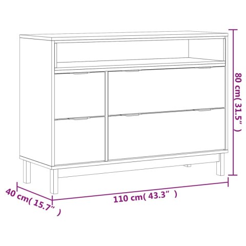  Komoda FLAM, 110x40x80 cm, lite drewno sosnowe