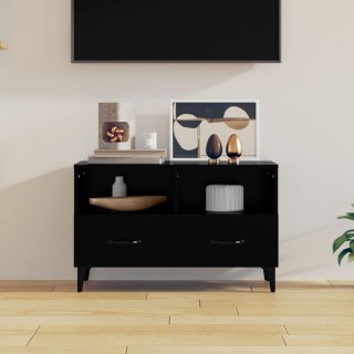  Szafka pod TV, czarna, 80x36x50 cm, materiał drewnopochodny