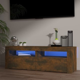  Szafka pod TV z oświetleniem LED, przydymiony dąb, 120x35x40 cm