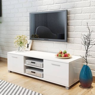  Szafka pod TV, wysoki połysk, biała 120x40,5x35 cm