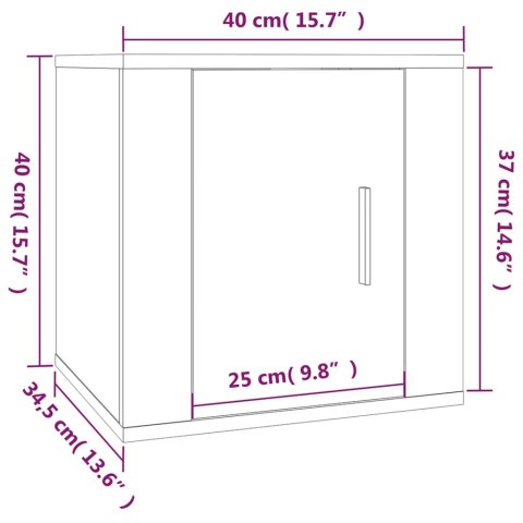  Wiszące szafki TV, 2 szt., szarość betonu, 40x34,5x40 cm