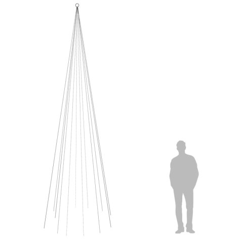  Choinka do montażu na maszcie, 732 ciepłych białych LED, 500 cm